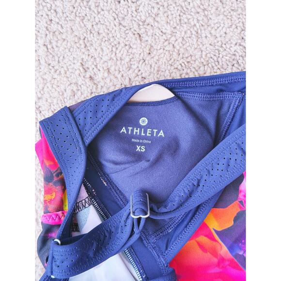 Athleta Red Mystique Tide Tankini Swim Top Adjustable XS Pool Beach Vacation - Picture 4 of 4